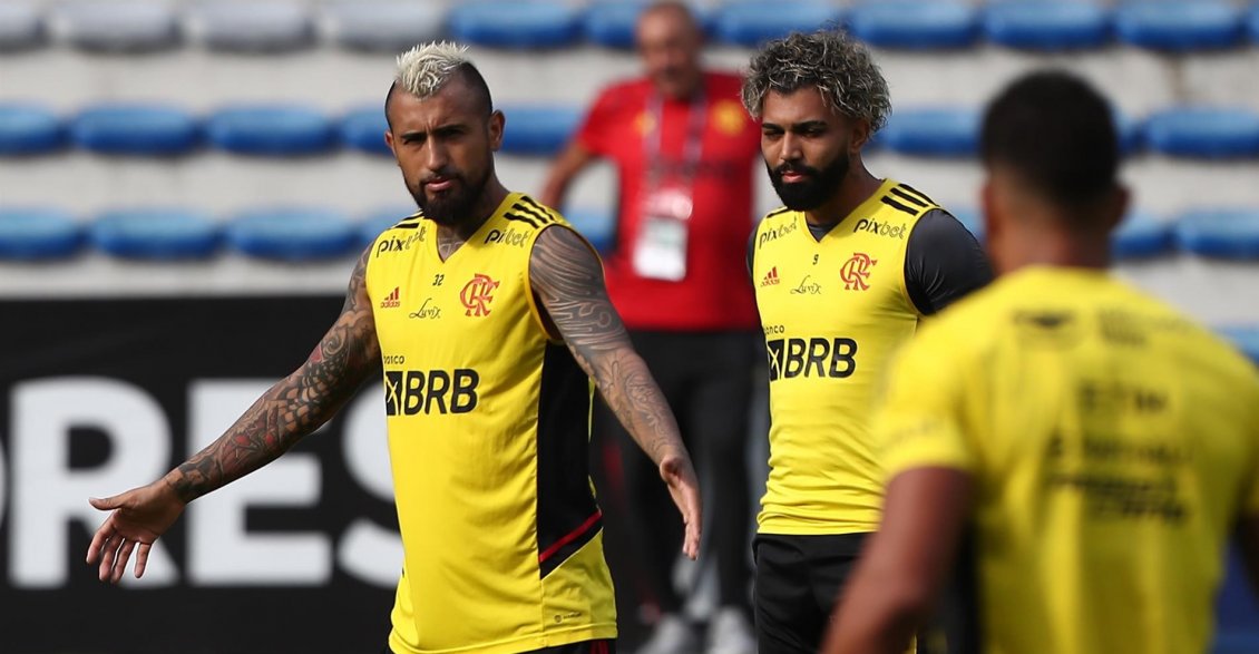 Flamengo de Vidal y Pulgar tuvo su última práctica en Guayaquil antes de la final de la Libertadores