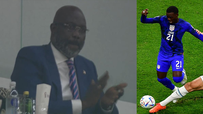 George Weah asistió al estadio para ver jugar a su hijo Timothy en el Inglaterra vs. Estados Unidos