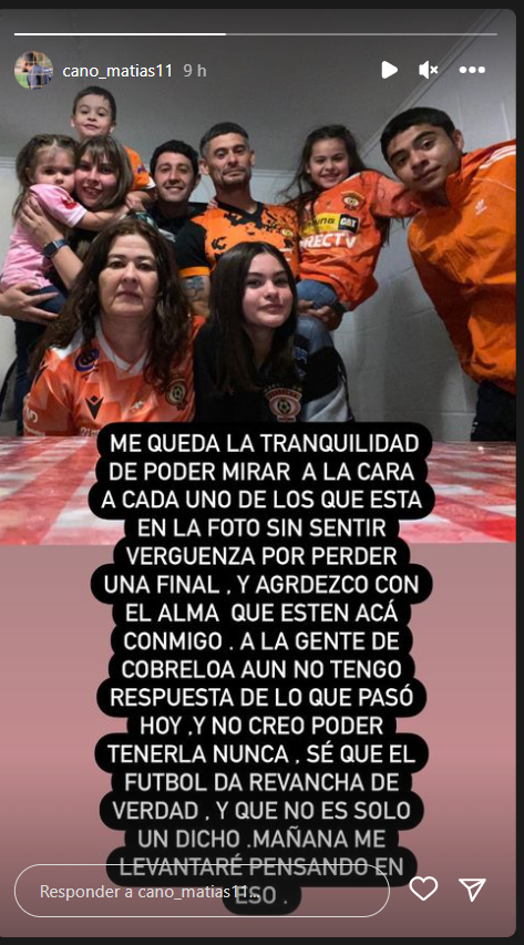 El descargo de Matías Cano tras la humillación sufrida por Cobreloa