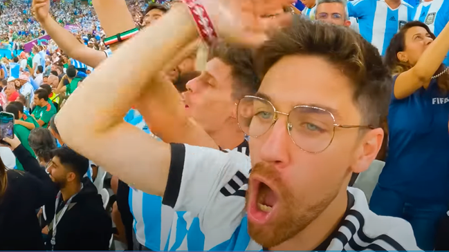 La euforia de Los Displicentes por el triunfo de Argentina sobre México