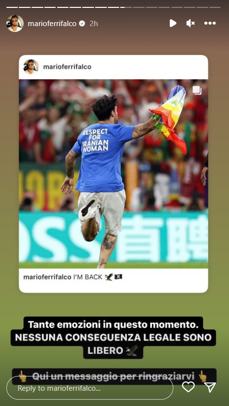 Mario Ferri, invasor del Portugal-Uruguay, afirmó que quedó libre “sin consecuencias legales”