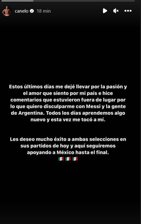 “Canelo” Alvarez reculó y ofreció disculpas a Lionel Messi