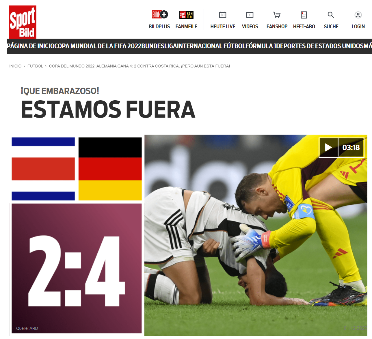 “Vergüenza” y “debacle”: Titulares de la prensa alemana luego de su despedida del Mundial