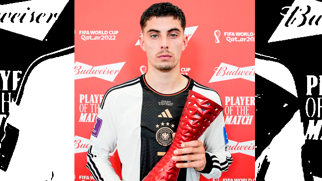 El comentado semblante de Havertz al recibir premio como mejor del partido