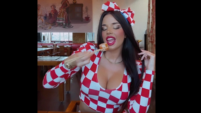 Miss Croacia celebró comiendo sushi el triunfo de la selección sobre Japón