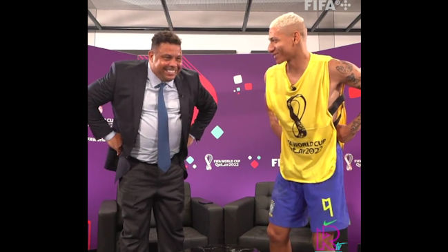 Ronaldo se lució imitando el festejo de Richarlison tras la clasificación de Brasil