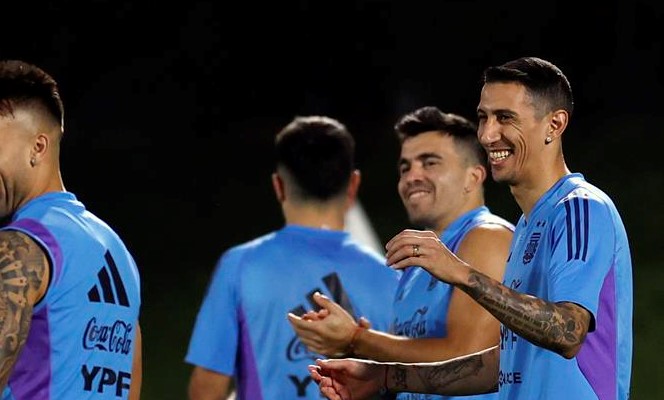 Angel Di María se incorporó a los trabajos en Argentina de cara al duelo con Países Bajos