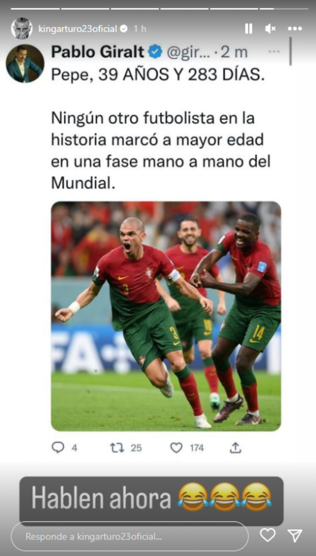 El desafiante mensaje de Arturo Vidal por récord de Pepe en el Mundial: “Hablen ahora”