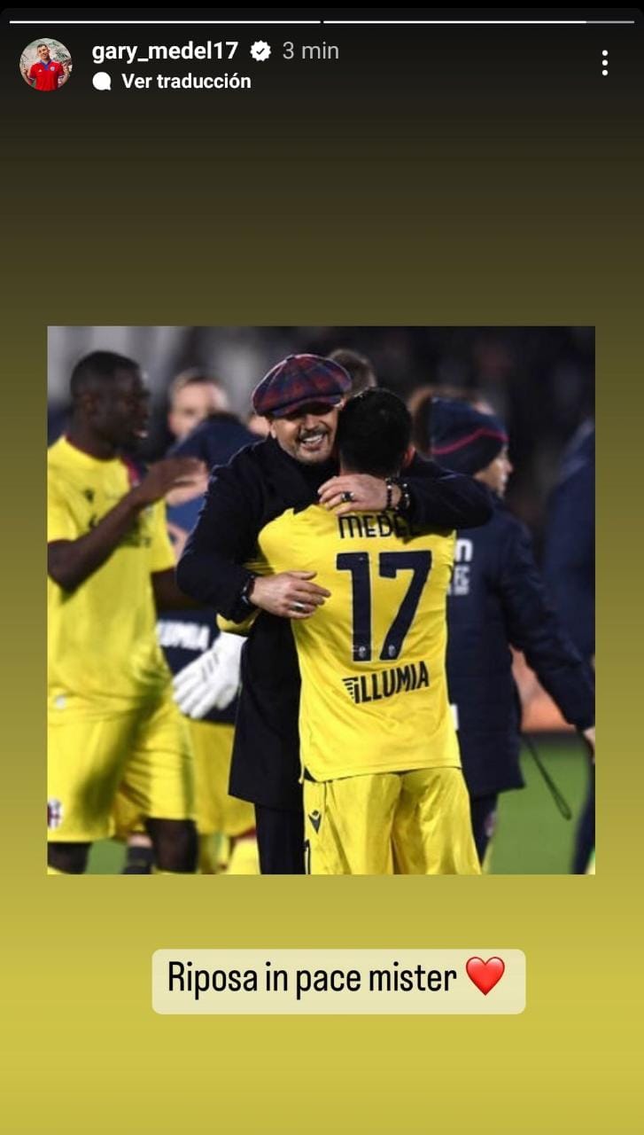 La reacción de Gary Medel tras deceso del técnico Sinisa Mihajlovic