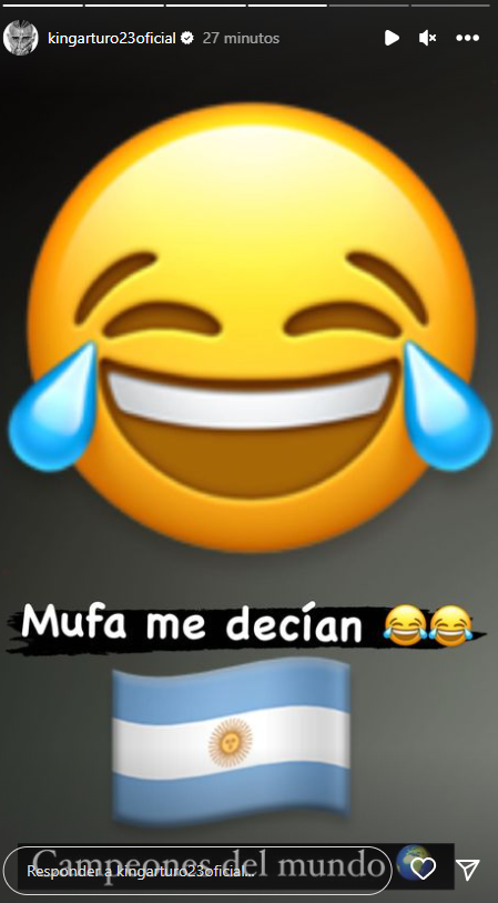 Arturo Vidal lució la camiseta de la selección argentina e ironizó con mote de “mufa”