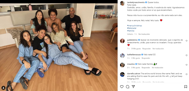 Gran parte de la familia de Pelé pasó la noche de Navidad en el hospital