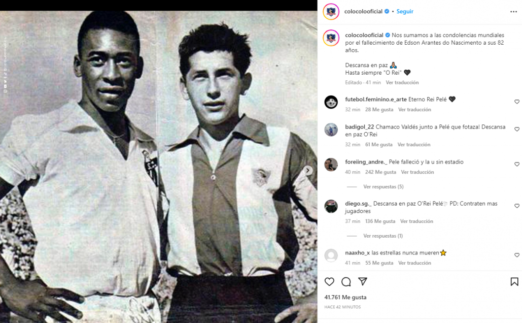 “Hasta siempre O Rei”: El adiós del fútbol chileno para Pelé