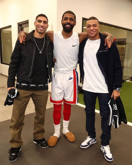 La visita de Mbappé y Hakimi a Brooklyn Nets en la NBA