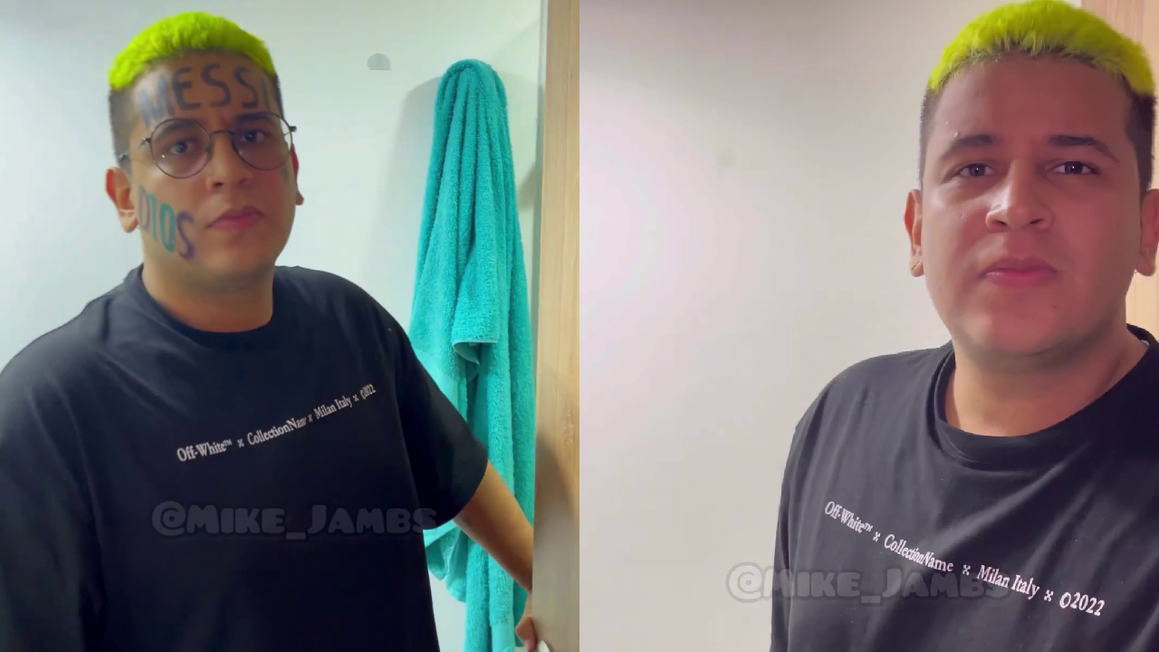 ¡Fue una farsa! Influencer que se tatuó “Messi” en la frente confesó que era una broma