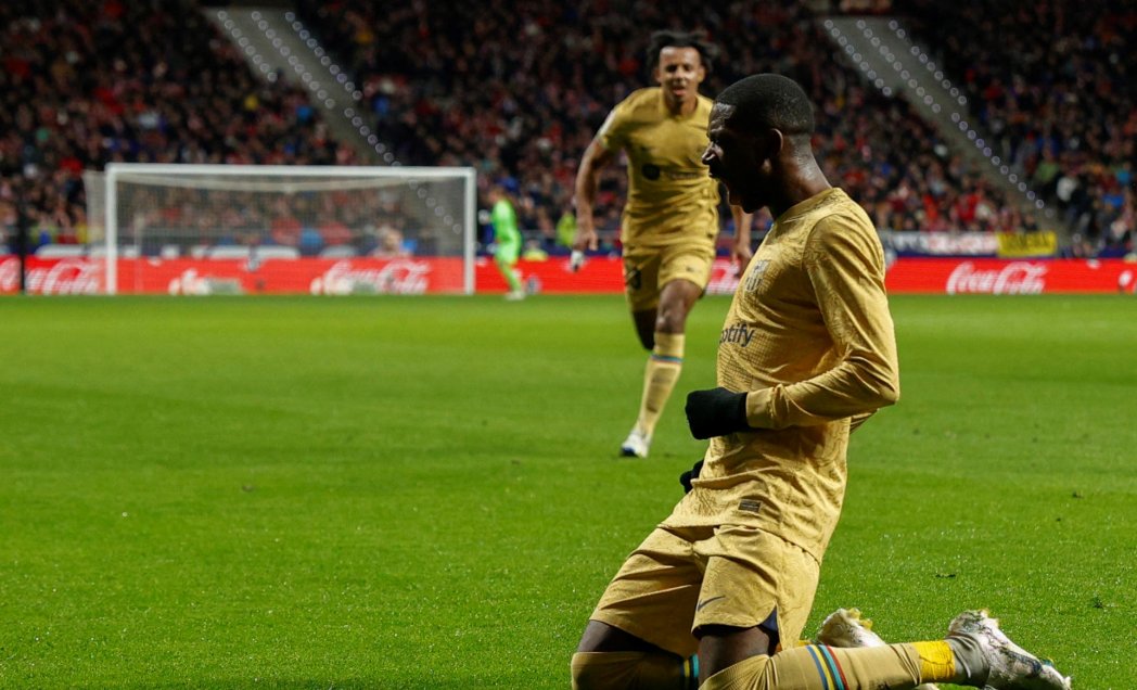 Barcelona amargó a un irregular Atlético en Madrid gracias al gol de Ousmane Dembele