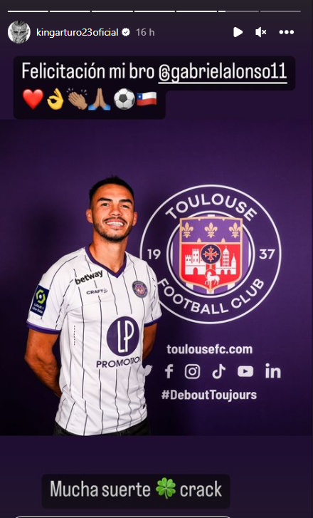 El mensaje de Arturo Vidal por fichaje de Gabriel Suazo en Toulouse