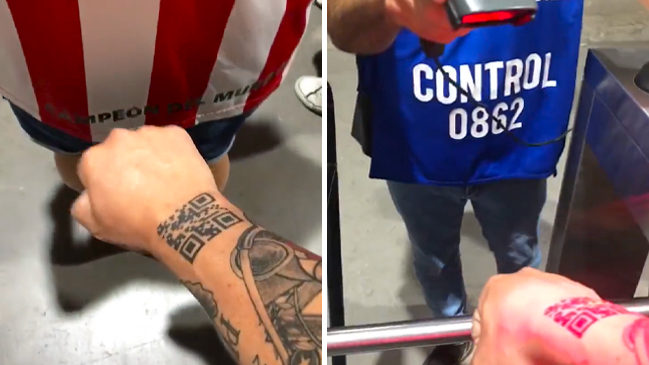 ¡Fanático! Hincha se tatuó el código QR con el que ingresa al estadio