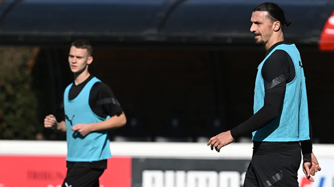 Zlatan Ibrahimovic y su hijo jugaron un partido de entrenamiento en AC Milan