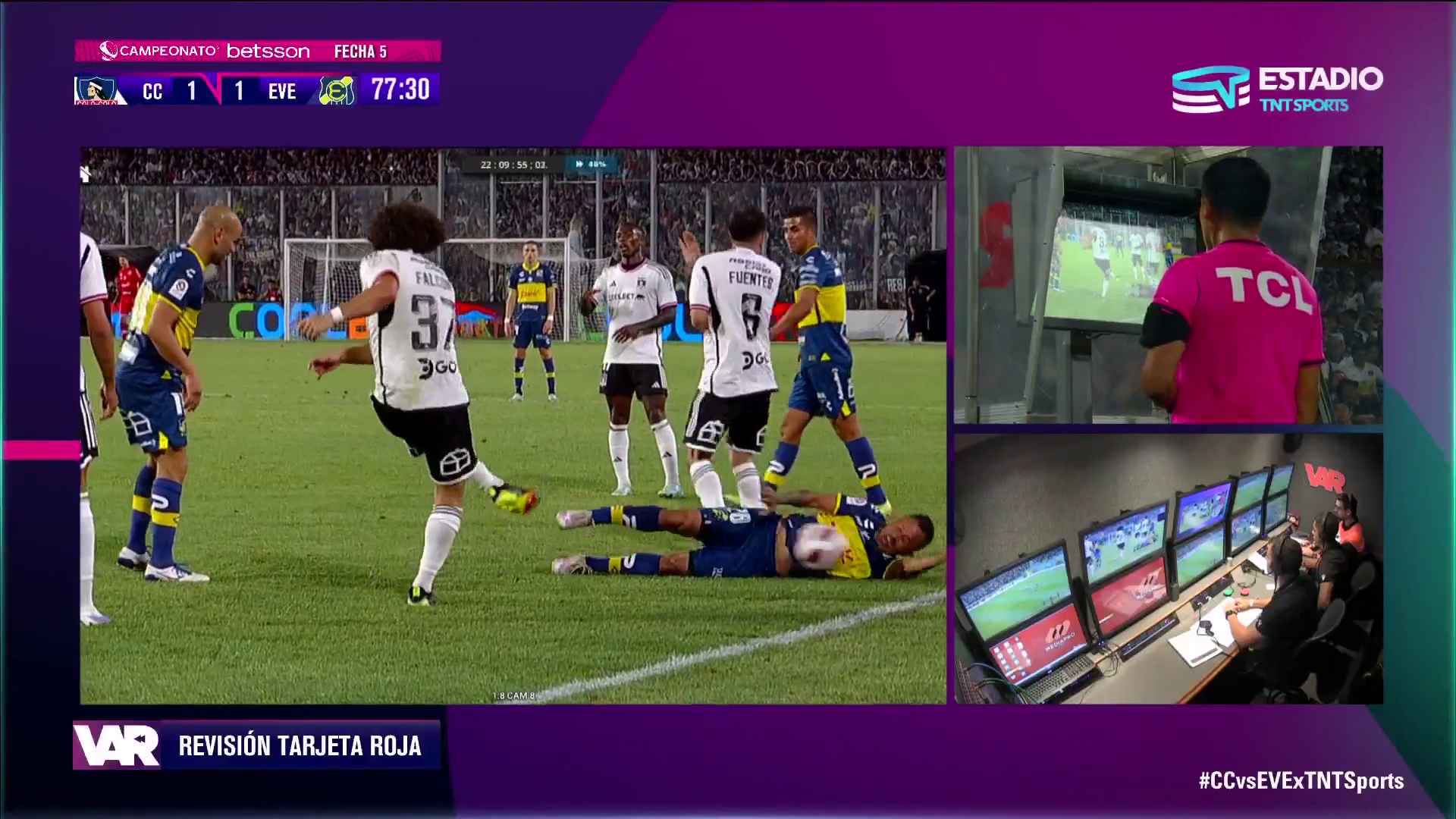 ¿Merecida? La acción que terminó con la expulsión de Maximiliano Falcón ante Everton