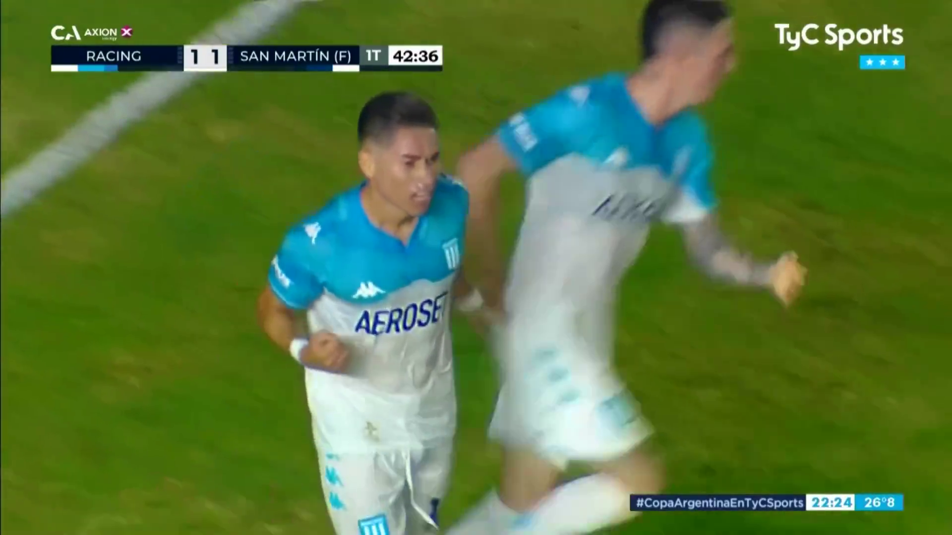 Oscar Opazo anotó su primer gol con Racing ante San Martín Formosa en la Copa Argentina