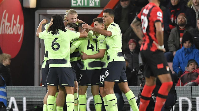 Manchester City goleó a Bournemouth liderado por Erling Haaland y Julián Alvarez