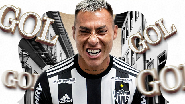 Eduardo Vargas anotó en la goleada de Atlético Mineiro sobre Democrata GV