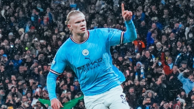 Haaland concretó su “hat-trick” en el primer tiempo del Manchester City-Leipzig en Champions