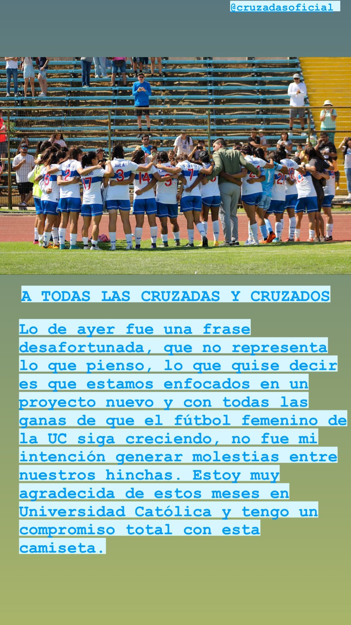 Emilia Pastrián se disculpó por tildar de “pecho frío” a Universidad Católica