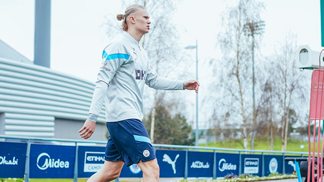 Erling Haaland volvió a los entrenamientos de Manchester City
