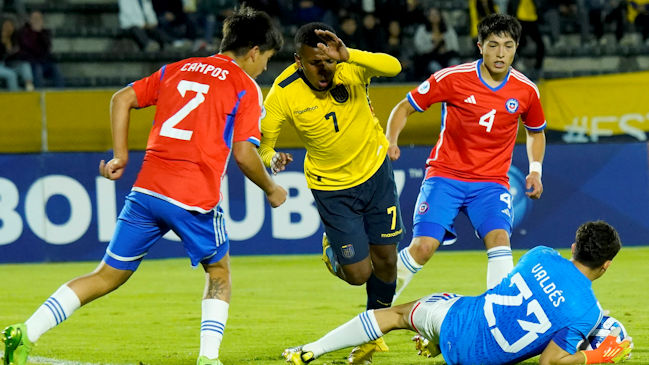 Repasa la dura derrota de la Roja ante Ecuador en el Sudamericano sub 17