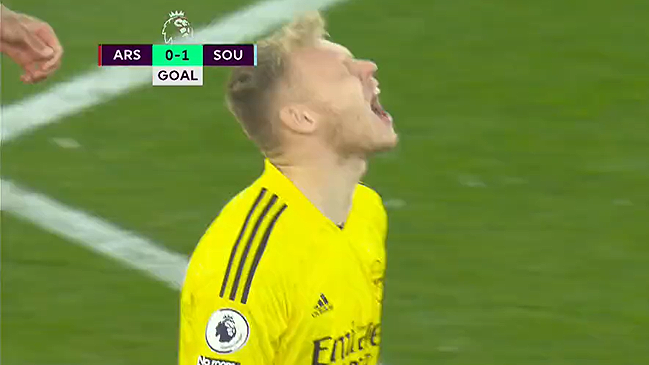 Ramsdale regaló un balón que terminó en golazo contra Arsenal antes de los 30 segundos