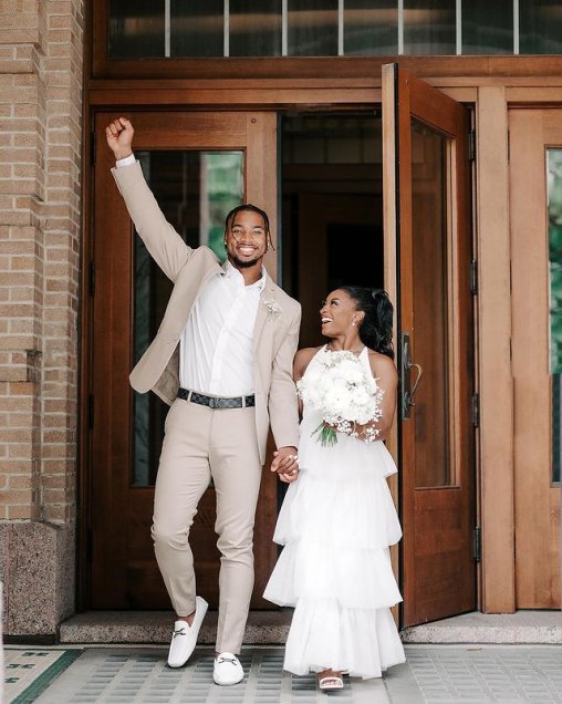 Simone Biles contrajo matrimonio con popular jugador de la NFL