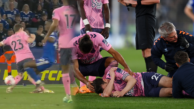 [VIDEO] Capitán de Everton FC sufrió una durísima lesión de rodilla ante Leicester