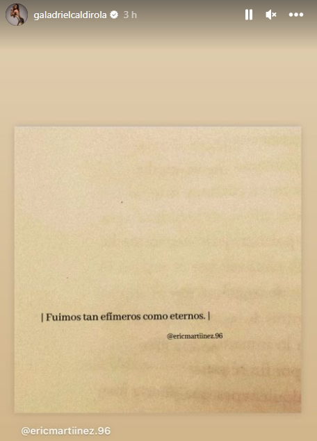 ¿Dedicado a Pinilla? El enigmático mensaje de Gala Caldirola: “Fuimos tan efímeros como eternos”
