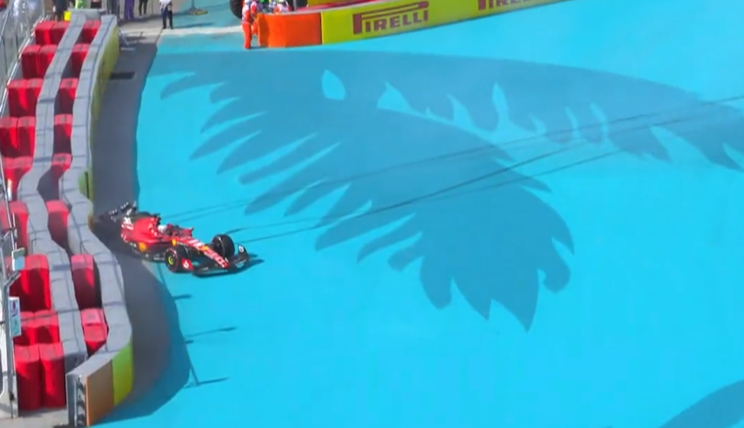 El choque de Charles Leclerc en la qualy del Gran Premio de Miami