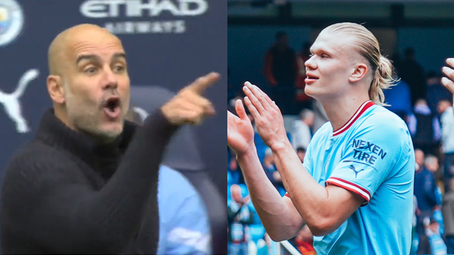 [VIDEO] El enojo de Guardiola con Haaland por ceder un penal a Gundogan ante Leeds