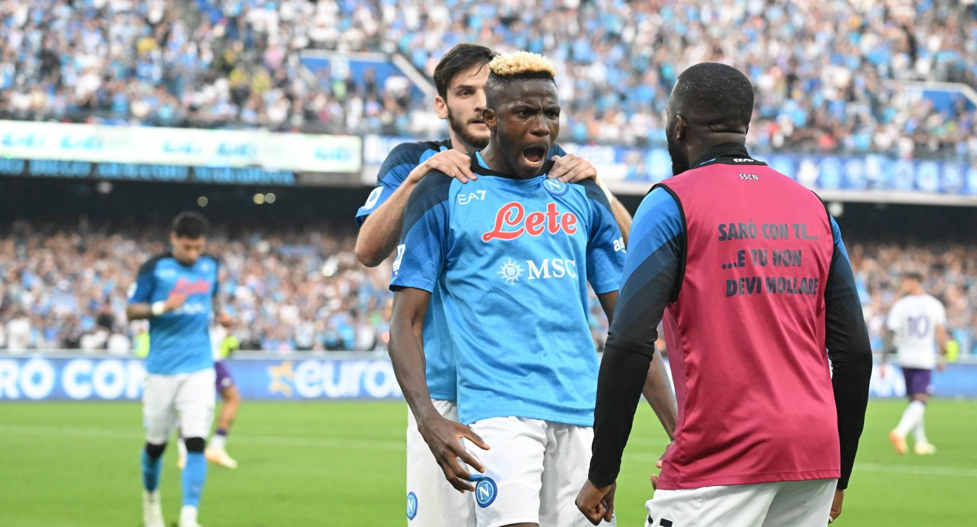 Napoli celebró su título de la Serie A con gol de Victor Osimhen en el triunfo ante Fiorentina