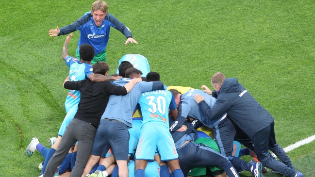 Zenit ganó el título en Rusia a cuatro fechas del final tras agónica victoria ante Spartak de Moscú