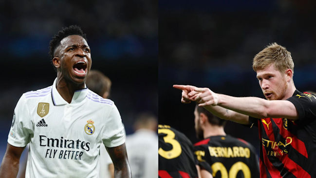 Vinicius y De Bruyne destacaron con golazos en la igualdad entre el Madrid y Manchester City