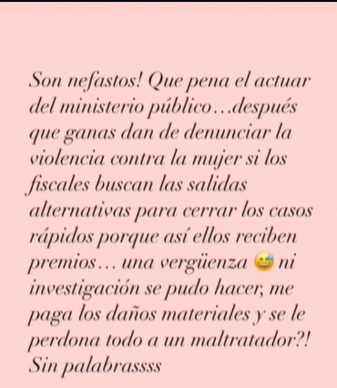 La reacción de expareja de Jordhy Thompson por salida alternativa en caso de violencia de género