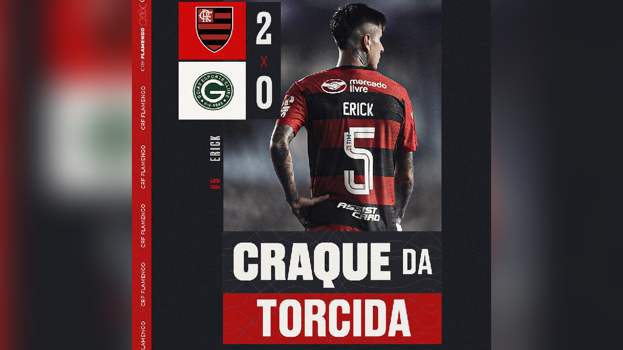 “Crack de los hinchas”: Erick Pulgar fue elegido figura en triunfo de Flamengo ante Goiás