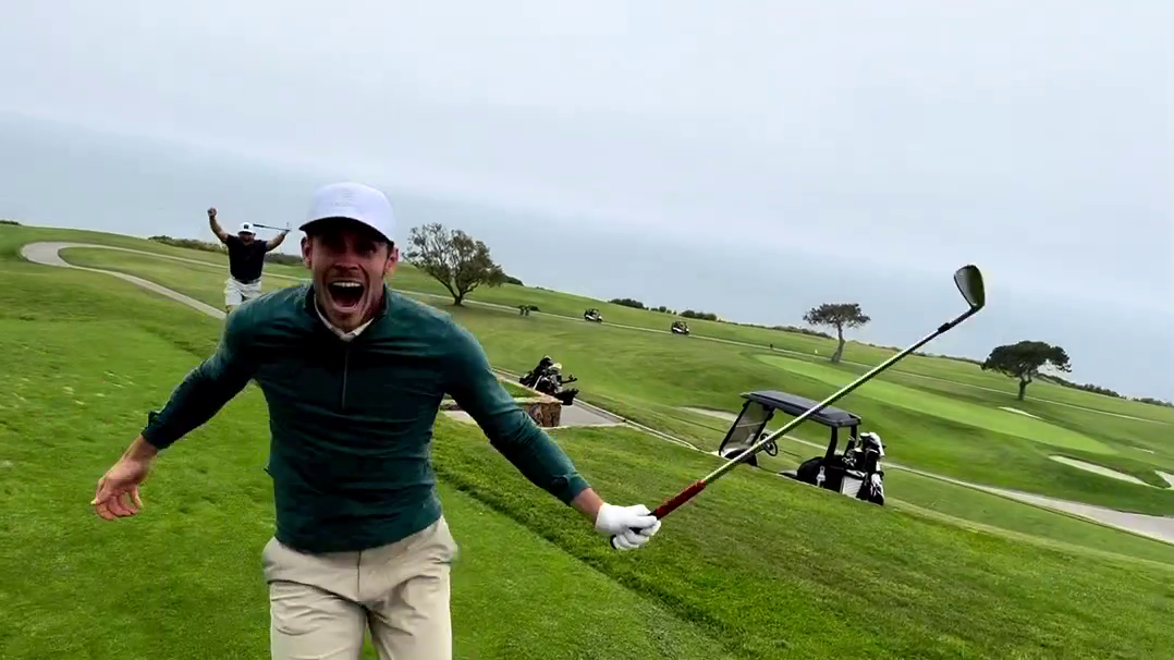 ¡Como un golazo! Gareth Bale celebró con euforia su primer hoyo en uno en el golf