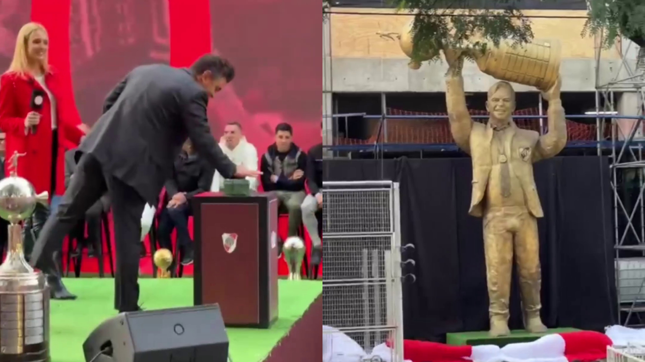 [VIDEO] El momento en que Marcelo Gallardo descubrió su estatua