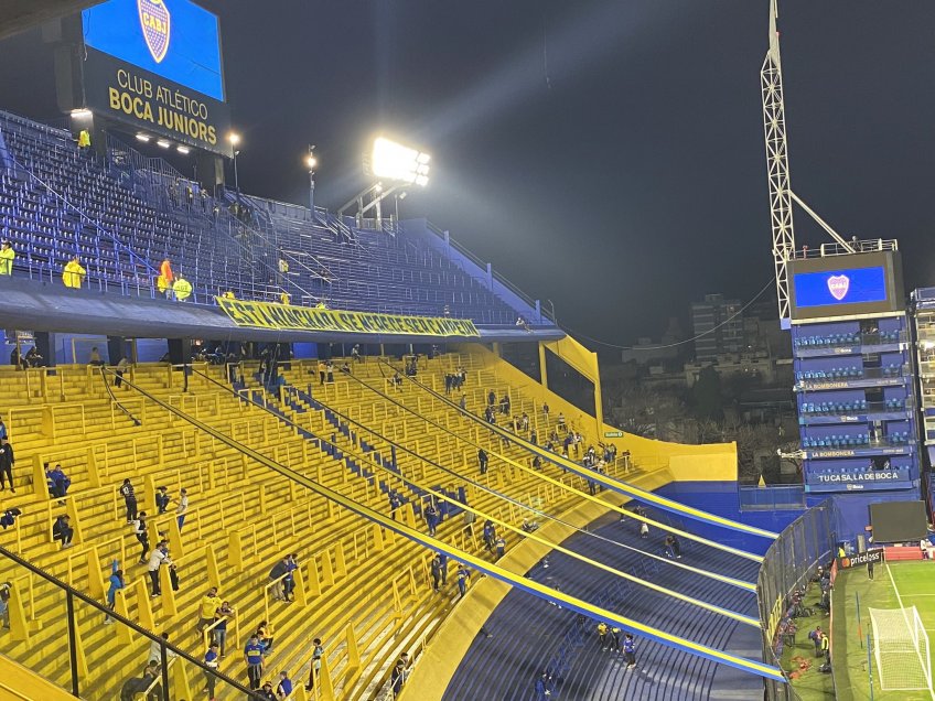 Así está la cancha del Estadio La Bombonera a menos de tres horas del Boca-Colo Colo