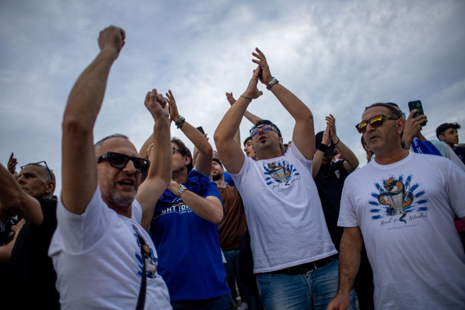 El animado ambiente en Estambul previo a la final de la Champions entre Inter y Manchester City