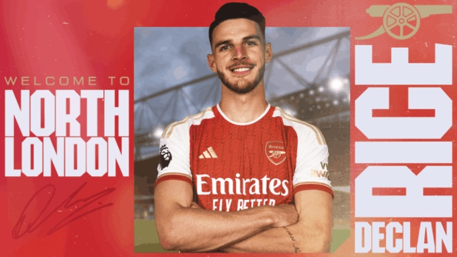 Arsenal confirmó el fichaje de Declan Rice por 122 millones de euros