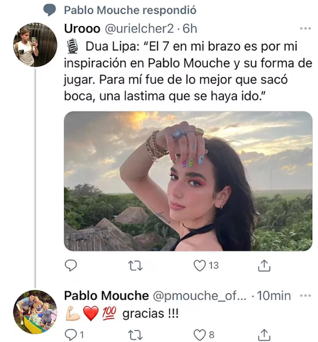 Exjugador de Colo Colo contó su versión sobre el tuiteo de Dua Lipa que se viralizó