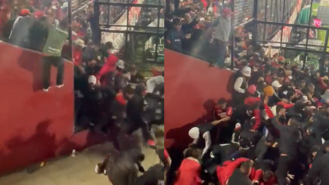 Las terribles imágenes de la avalancha en el Estadio “Marcelo Bielsa”