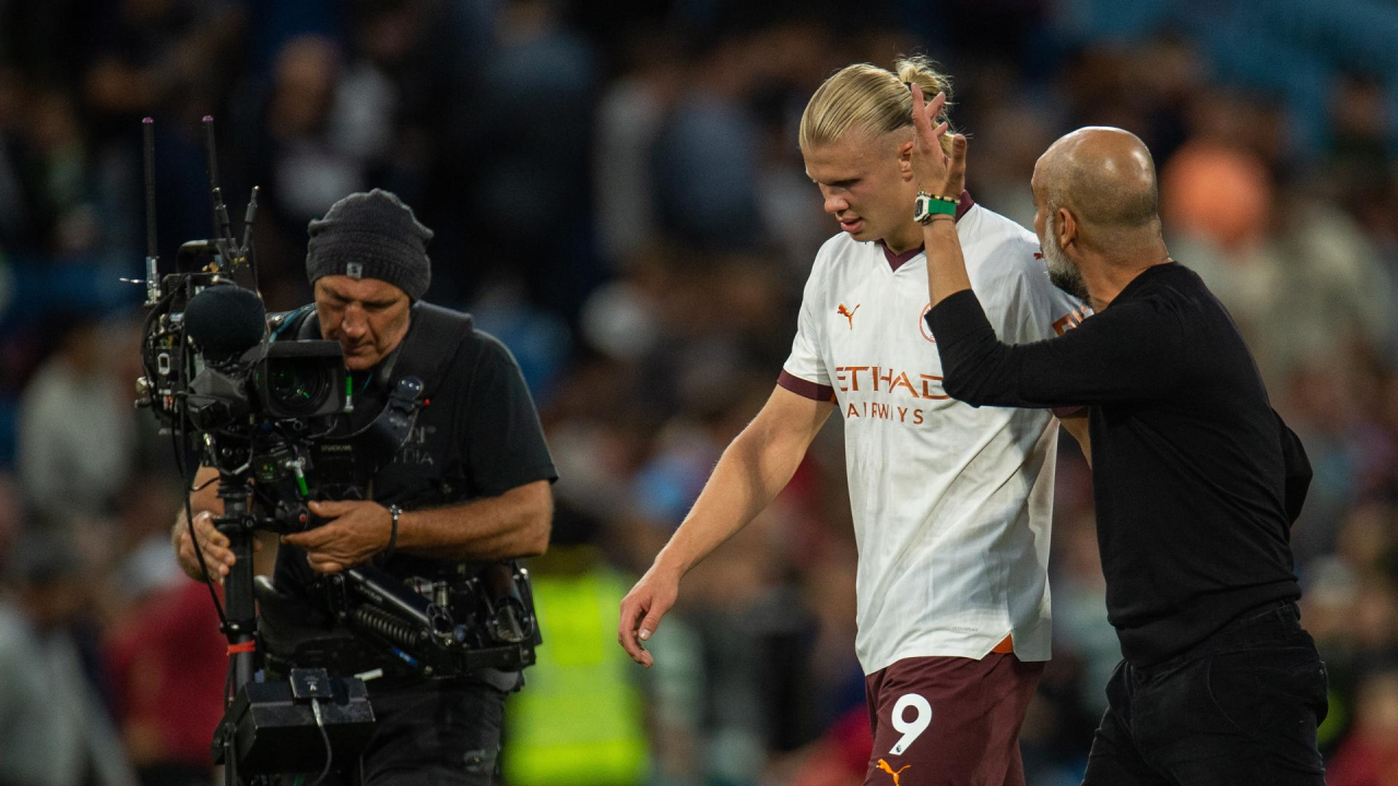 Josep Guardiola retó a un molesto Erling Haaland en el duelo de Manchester y Burnley