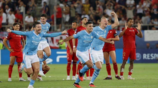 Manchester City amargó a Sevilla en Grecia al arrebatarle el título de la Supercopa de Europa